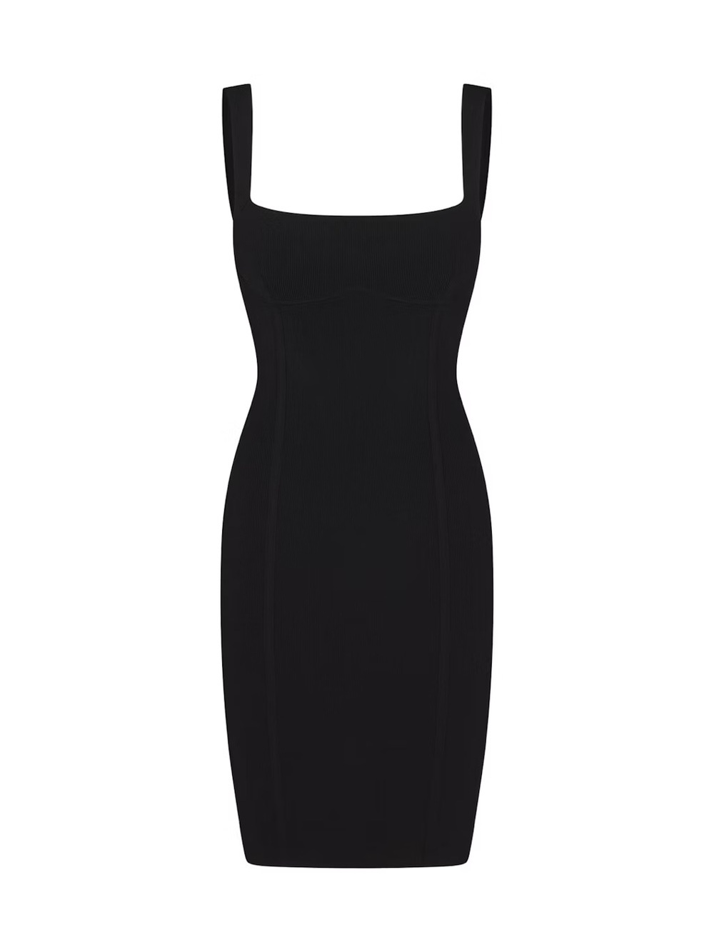 Skims Classic Black Square-Neck Bodycon Dress